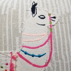 Throw Couch Pillow Llama Alpaca Tassels Fringe Boho Chic Cottagecore 17x17